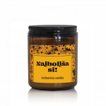 Darilna dišeča sveča z napisom in vonjem burbonske vanilije - Najboljša si!